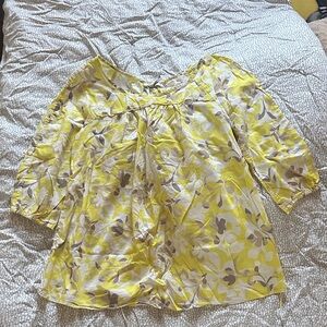 Floral Yellow and Brown Old Navy Maternity Women's Top